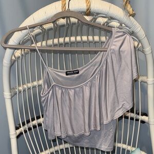 Fashion Nova Light Purple Asymmetrical Crop Top